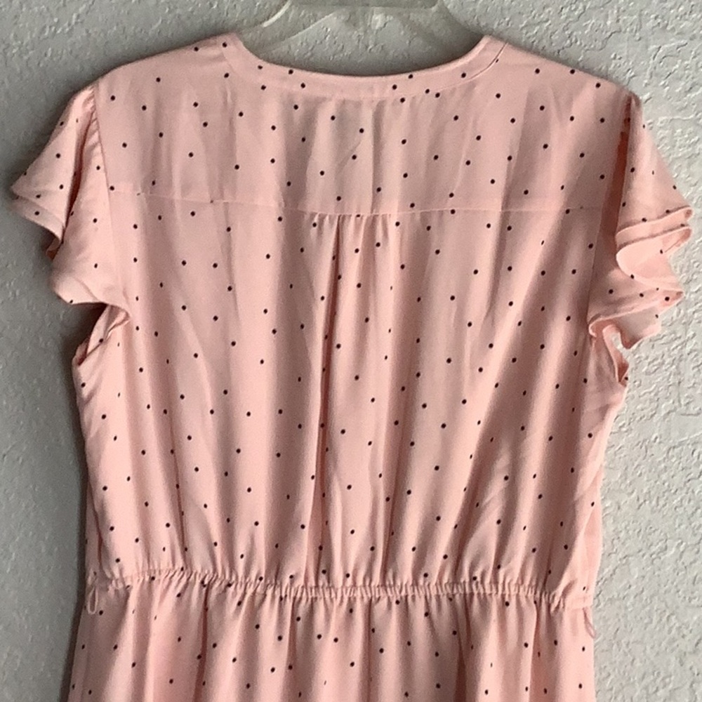 Elle Pink Flutter Sleeve V-Neck Sundress - Picture 7 of 7